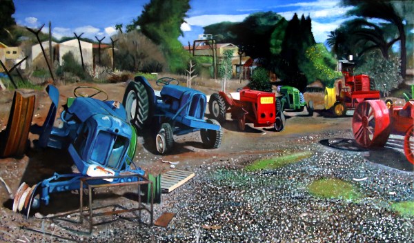 Yad la tractors 120x70 cm 2022 oil on linen